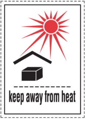Keep Away From Heat handling mark