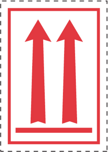 Package orientation arrows (red)